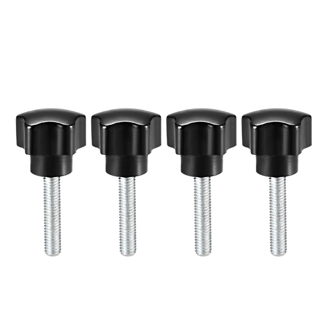Uxcell Uxcell 4 Pcs Star Knobs Grips M10 x 60mm Male Thread  Steel Zinc Stud Replacement PP