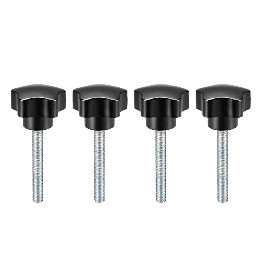 Uxcell Uxcell 4 Pcs Star Knobs Grips M10 x 60mm Male Thread  Steel Zinc Stud Replacement PP