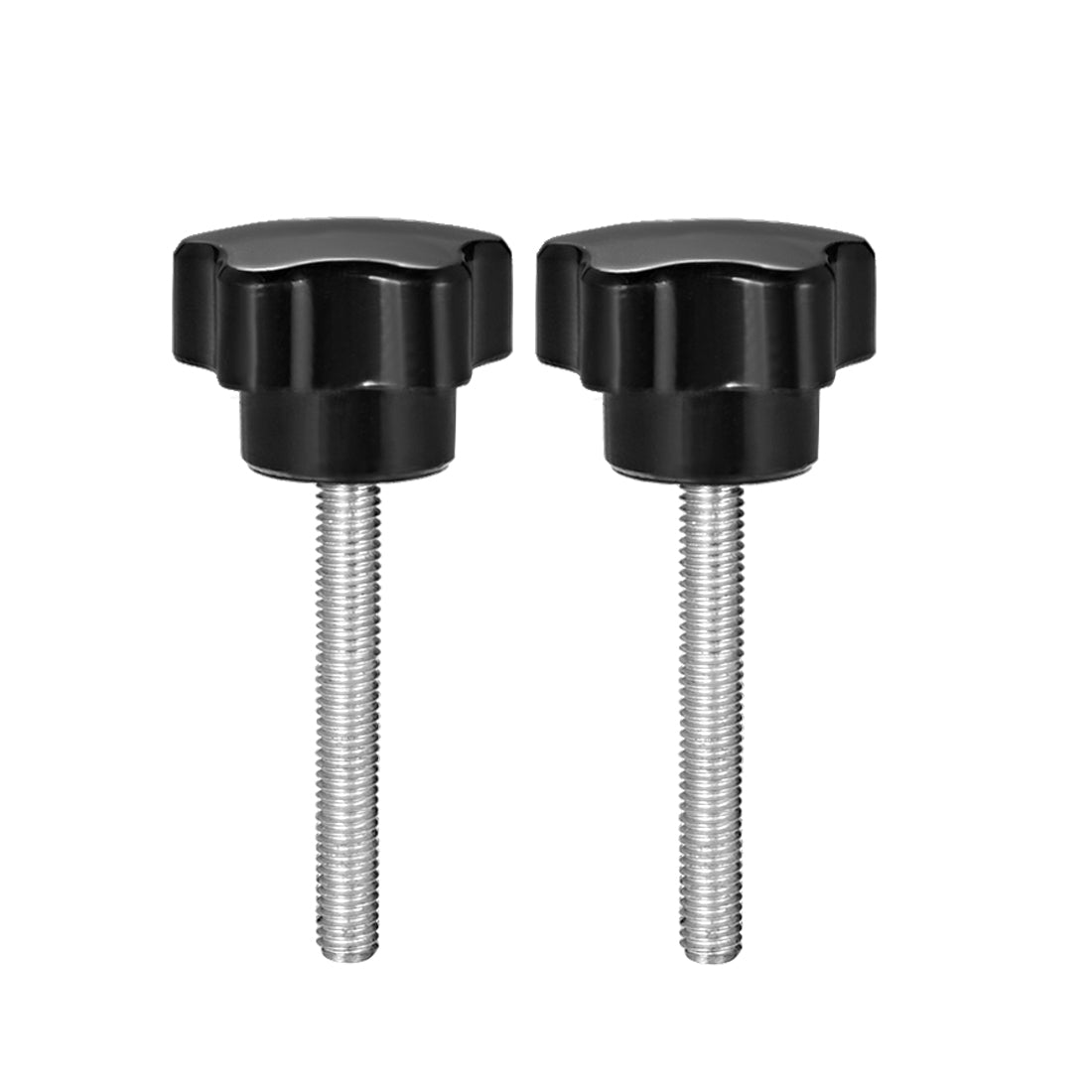 Uxcell Uxcell 2 Pcs Star Knobs Grips M6 x 35mm Male Thread  Steel Zinc Stud Replacement PP