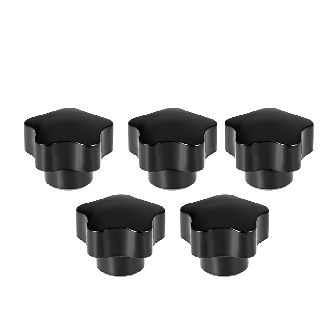 uxcell Uxcell Star Knobs Grip Handle Brass Insert Female Thread Set of 5 Black