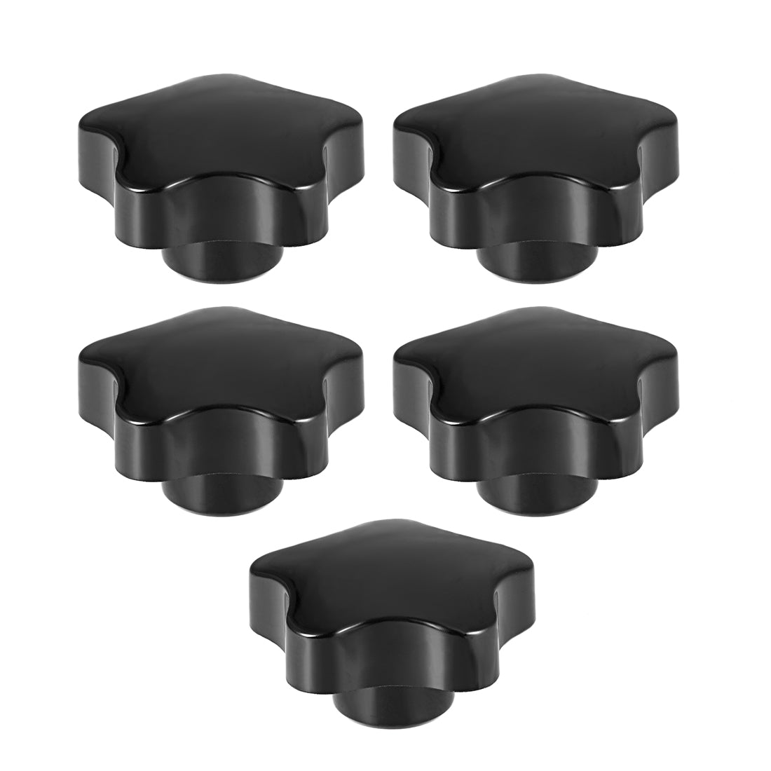 uxcell Uxcell Star Knobs Grip Handle Brass Insert Female Thread Set of 5 Black
