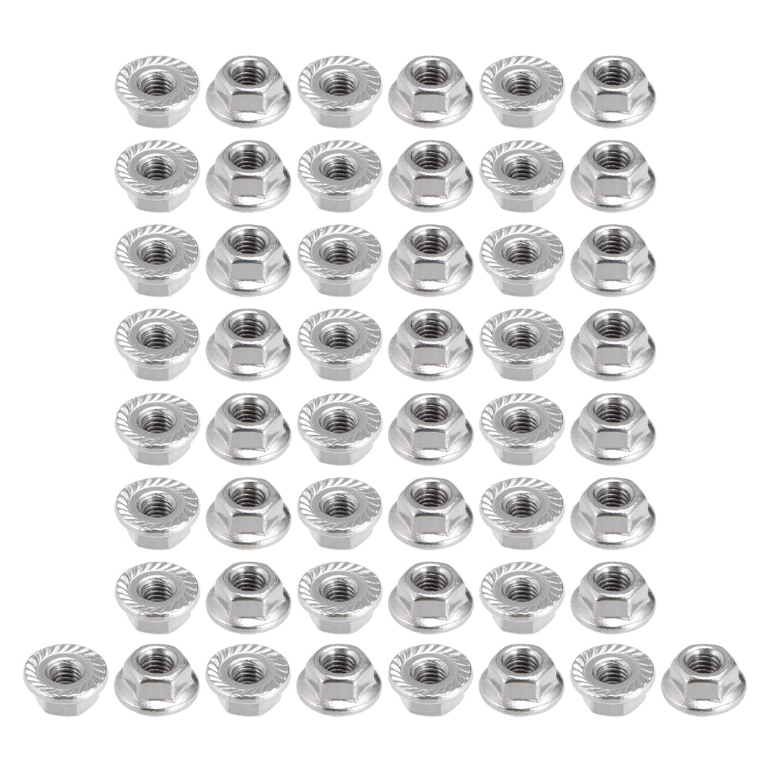 Uxcell Uxcell M3 Serrated Flange Hex Lock Nuts, 304 Stainless Steel, 50 Pcs