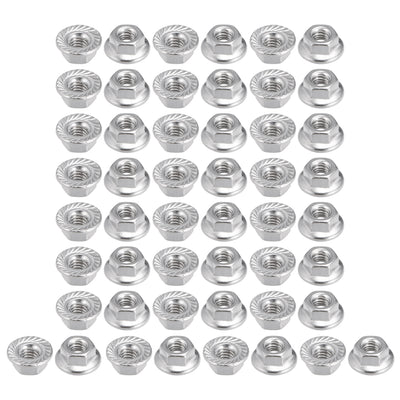 Harfington Uxcell M3 Serrated Flange Hex Lock Nuts, 304 Stainless Steel, 50 Pcs