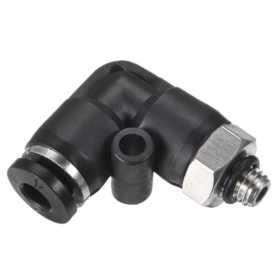 Harfington Uxcell PL4-M5 Pneumatic Push to Connect Fitting, Male Elbow - 5/32" Tube OD x M5 Thread  Tube Fitting 4pcs