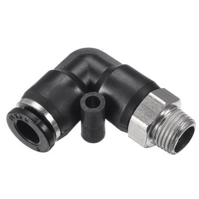 uxcell Uxcell PL6-01 Pneumatic Push to Connect Fitting Male Elbow -  15/64" Tube OD x 1/8" G Thread Tube Fitting 2pcs