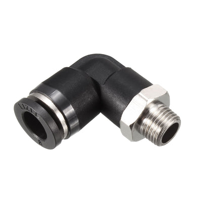 Harfington Uxcell PL8-01 Pneumatic Push to Connect Fitting, Male Elbow - 5/16" Tube OD x 1/8" G Thread  Tube Fitting 10pcs