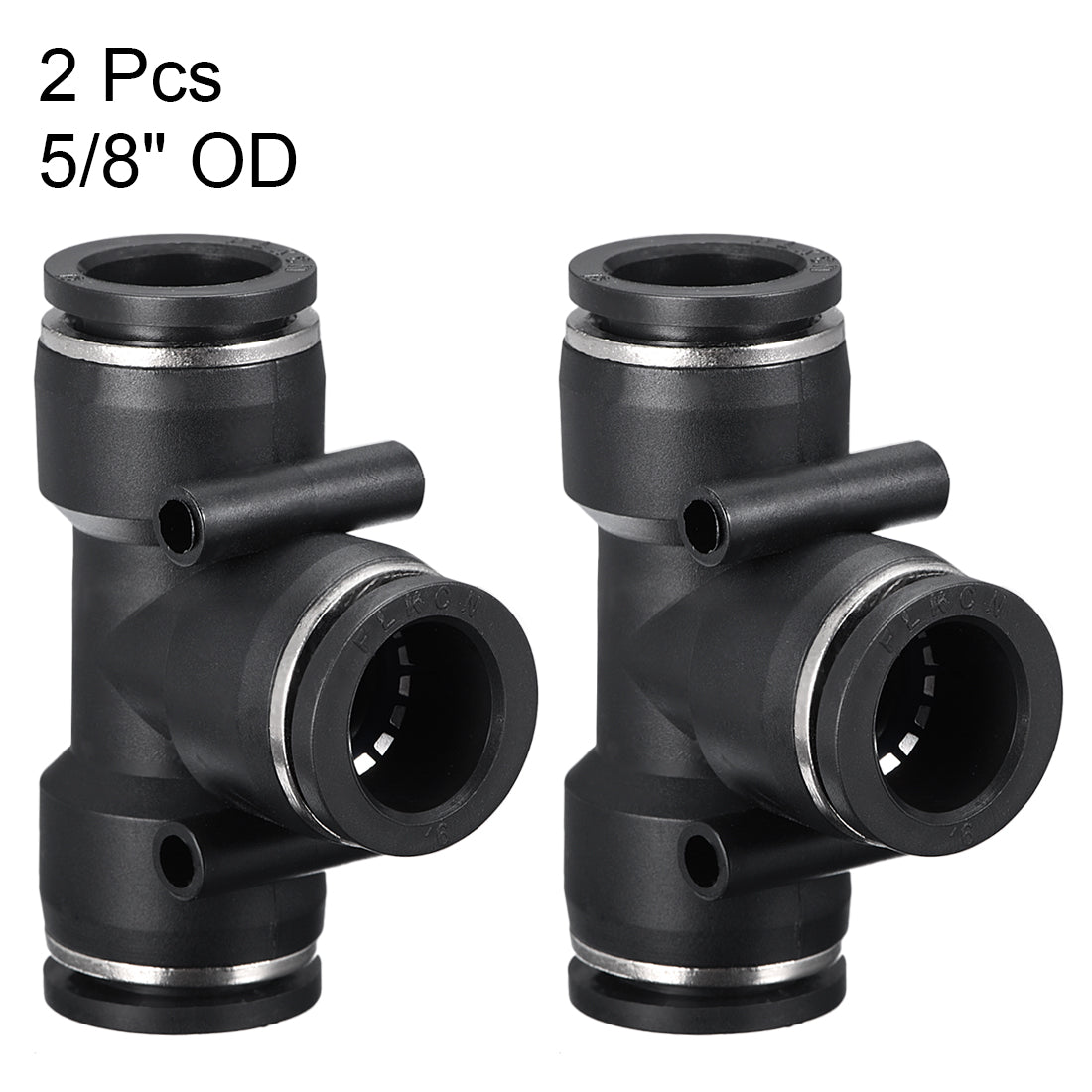 uxcell Uxcell 2 pcs Push To Connect Fittings T Type Tube Connect 16mm or 5/8" od Push Fit Fittings Tube Fittings Push Lock (16mm T tee)