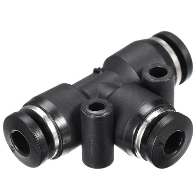 Harfington Uxcell 5 pcs Push To Connect Fittings T Type Tube Connect 4 mm or 5/32" od Push Fit Fittings Tube Fittings Push Lock (4mm T tee)