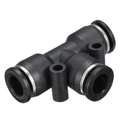 Harfington Uxcell 5 pcs Push To Connect Fittings T Type Tube Connect 8 mm or 5/16" od Push Fit Fittings Tube Fittings Push Lock (8mm T tee)