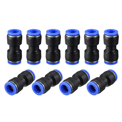 Harfington Uxcell Push to Connect Fittings Tube Connect  12mm or 15/32" Straight OD Push Fit Fittings Tube Fittings Push Lock Blue 10pcs