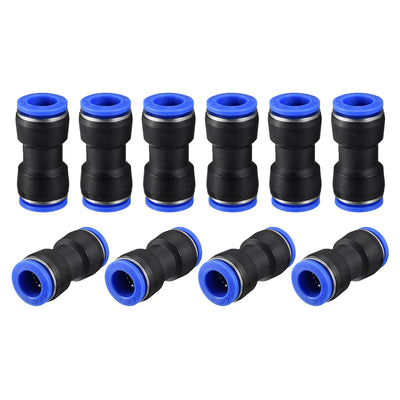 Harfington Uxcell 10pcs Push to Connect Fittings Tube Connect  14mm or 35/64" Straight OD Push Fit Fittings Tube Fittings Push Lock Blue