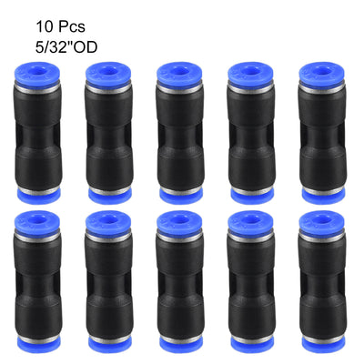 Harfington Uxcell 10pcs Push to Connect Fittings Tube Connect  4mm or 5/32" Straight OD Push Fit Fittings Tube Fittings Push Lock Blue