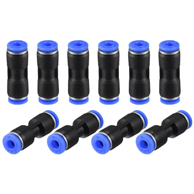 Harfington Uxcell 10pcs Push to Connect Fittings Tube Connect  4mm or 5/32" Straight OD Push Fit Fittings Tube Fittings Push Lock Blue