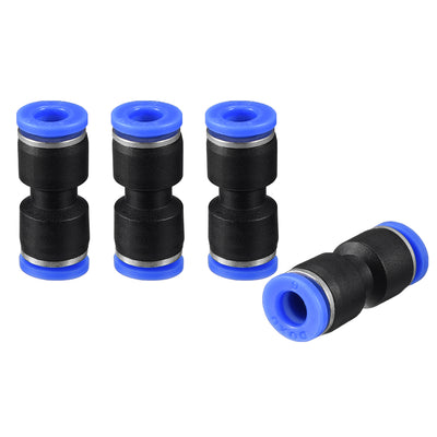 uxcell Uxcell 5pcs Push to Connect Fittings Tube Connect  6mm or 15/64" Straight OD Push Fit Fittings Tube Fittings Push Lock Blue