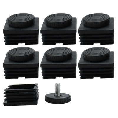 uxcell Uxcell M8 Leveling Feet 50 x 50mm Square Insert Adjustable Furniture Glide 8 Sets
