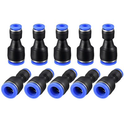 Harfington Uxcell 10pcs Push to Connect Fittings Tube Connect  25/64" to 15/64" Straight OD Push Fit Fittings Tube Fittings Push Lock Blue