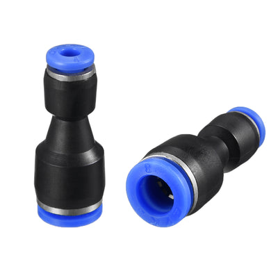 uxcell Uxcell 2pcs Push to Connect Fittings Tube Connect  5/16" to 5/32" Straight OD Push Fit Fittings Tube Fittings Push Lock Blue