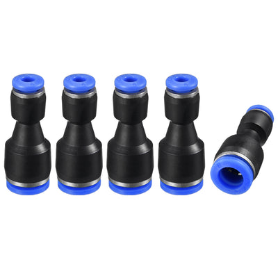 Harfington Uxcell 5pcs Push to Connect Fittings Tube Connect  5/16" to 5/32" Straight OD Push Fit Fittings Tube Fittings Push Lock Blue