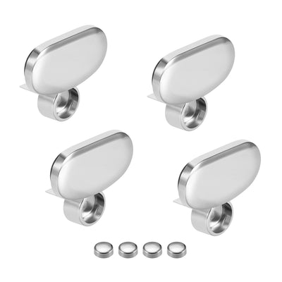 uxcell Uxcell Mirror Clips - Zinc Alloy Glass Clips Clamps Holder with Bright Chrome Surface for 3-5mm Thick Mirror , 4 Pcs