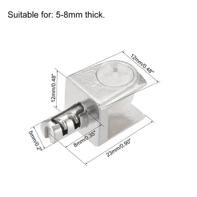 Harfington Uxcell Glass Shelf Brackets Zinc Alloy Glass Clip Shaft Mount for 5-8mm Thickness 10pcs