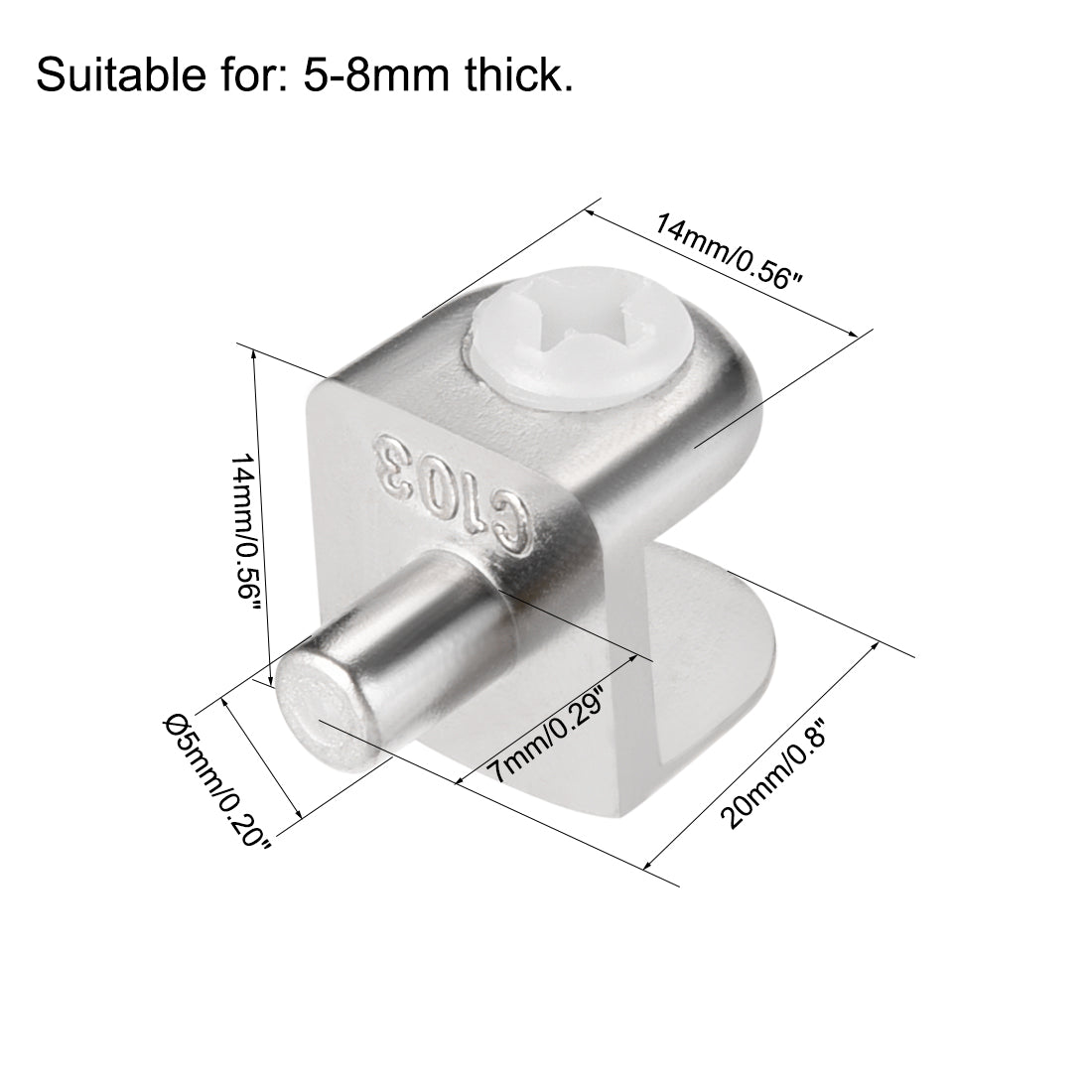 uxcell Uxcell Glass Shelf Brackets, Zinc Alloy Glass Clamp Shaft Mount for 5-8mm Thick, 10pcs