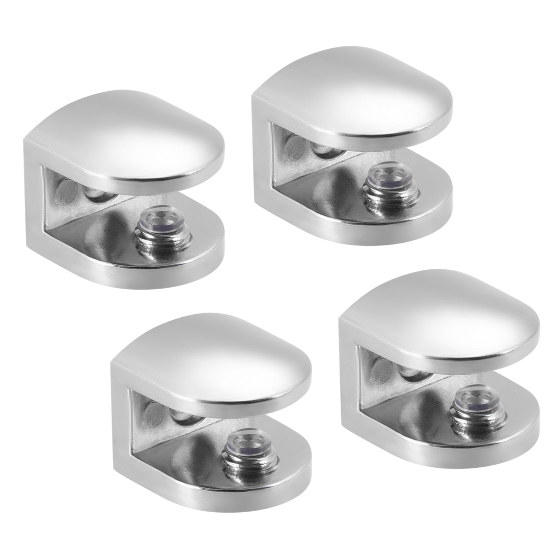 Uxcell Uxcell Glass Shelf Support, Zinc Alloy Clip Holder for 8-10mm Thickness 4pcs