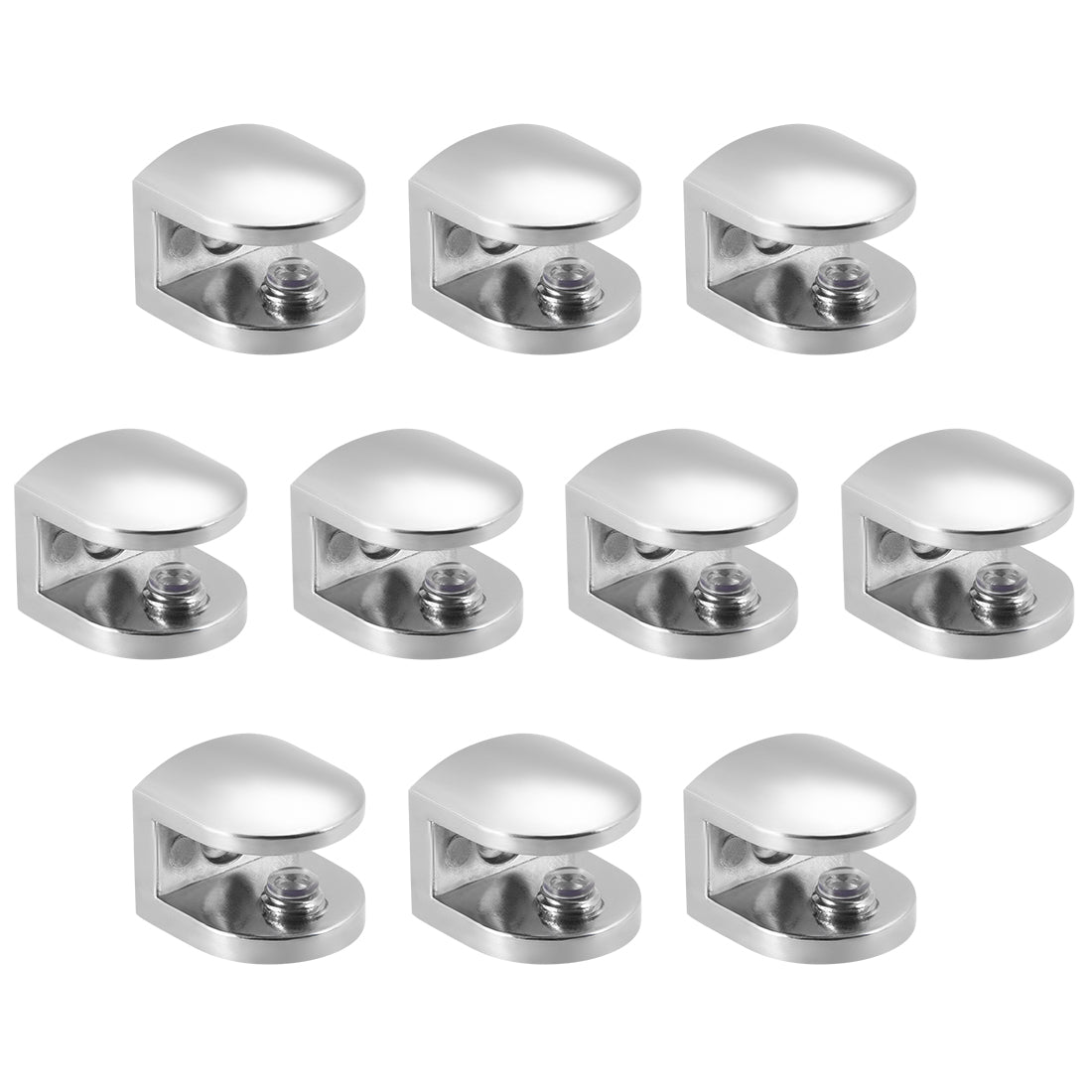 Uxcell Uxcell Glass Shelf Support, Zinc Alloy Clip Holder for 8-10mm Thickness 4pcs