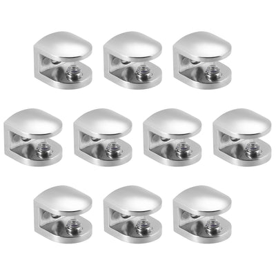 Harfington Uxcell Glass Shelf Support, Zinc Alloy Clip Holder for 8-10mm Thickness 4pcs