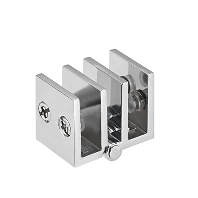 Harfington Uxcell Glass Door Hinge - 180 Degree Cupboard Showcase Cabinet Door Hinge Glass Clamp ,Zinc Alloy , for 5-8mm Glass Thickness 2Pcs