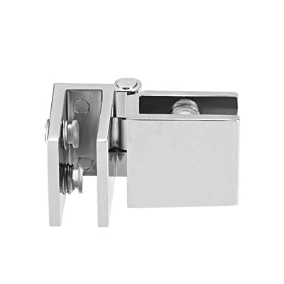 Harfington Uxcell Glass Door Hinge - 90 Degree Cupboard Showcase Cabinet Door Hinge Glass Clamp ,Zinc Alloy , for 5-8mm Glass Thickness 4Pcs