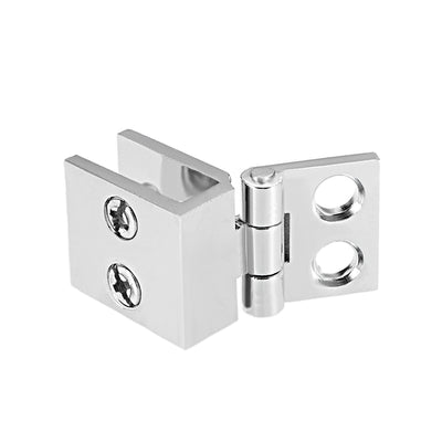 Harfington Uxcell Glass Door Hinge - 0 Degree Cupboard Showcase Cabinet Door Hinge Glass Clamp ,Zinc Alloy , for 5-8mm Glass Thickness
