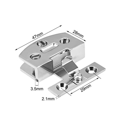 Harfington Uxcell Glass Door Hinge Cupboard Showcase Cabinet Door Hinge Glass Clamp Zinc Alloy for 5 - 8mm Glass Thickness 2pcs
