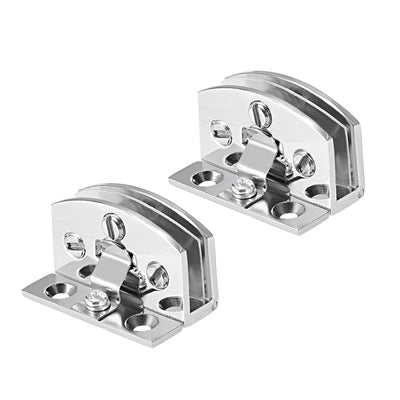 Harfington Uxcell Glass Door Hinge Cupboard Showcase Cabinet Door Hinge Glass Clamp Zinc Alloy for 5 - 8mm Glass Thickness 2pcs