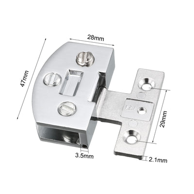 Harfington Uxcell Glass Door Hinge Cupboard Showcase Cabinet Door Hinge Glass Clamp ,Zinc Alloy , for 5-8mm Glass Thickness 4Pcs