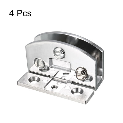 Harfington Uxcell Glass Door Hinge Cupboard Showcase Cabinet Door Hinge Glass Clamp ,Zinc Alloy , for 5-8mm Glass Thickness 4Pcs