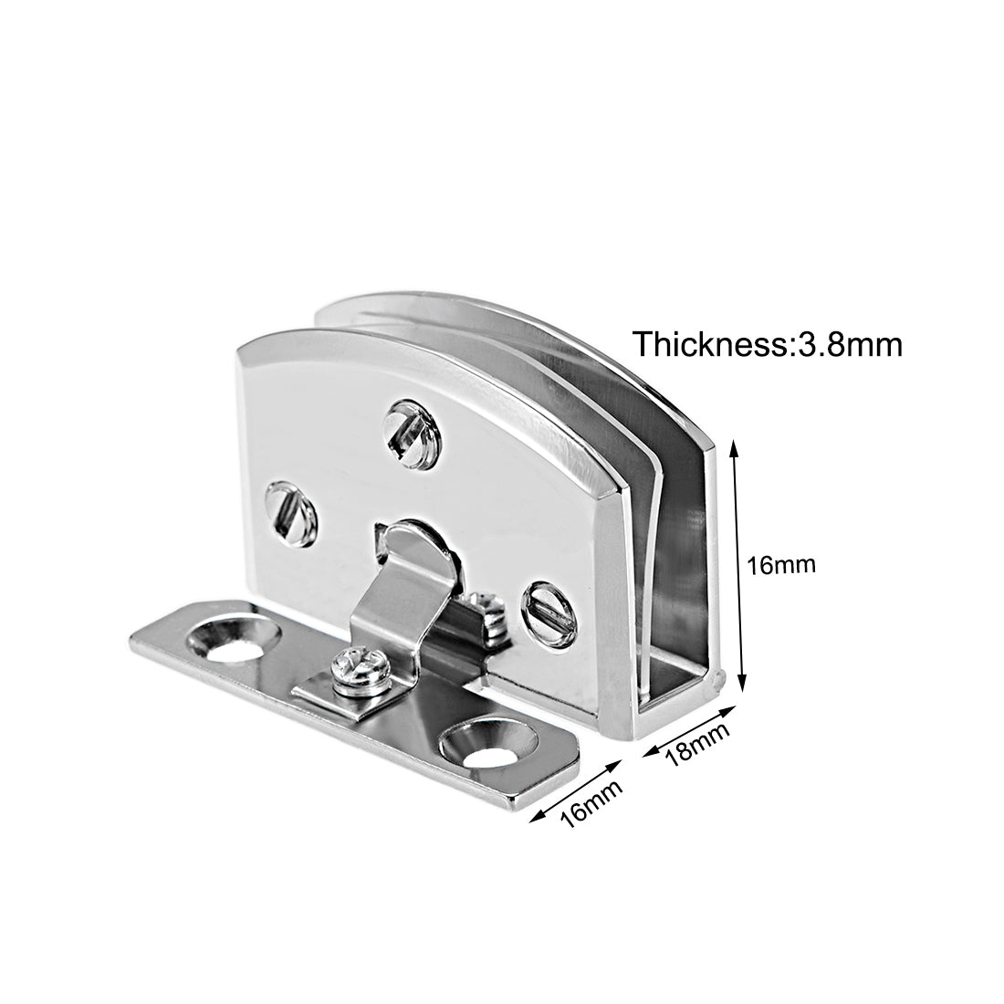 uxcell Uxcell Glass Door Hinge Cupboard Showcase Cabinet Door Hinge Glass Clamp ,Zinc Alloy , for 8-10mm Glass Thickness
