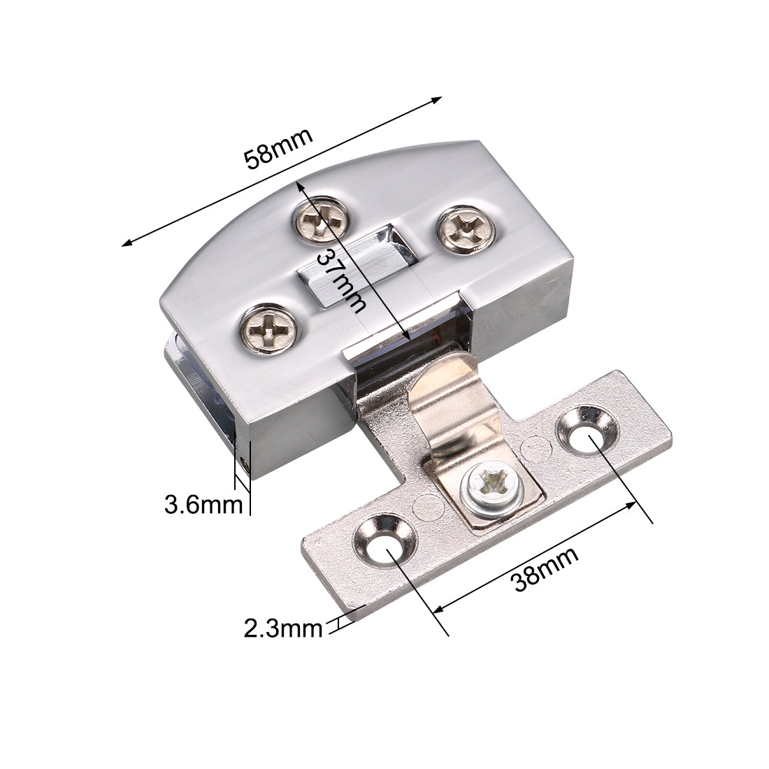 uxcell Uxcell Glass Door Hinge Cupboard Showcase Cabinet Door Hinge Glass Clamp Zinc Alloy for 5-8mm Thickness 4pcs