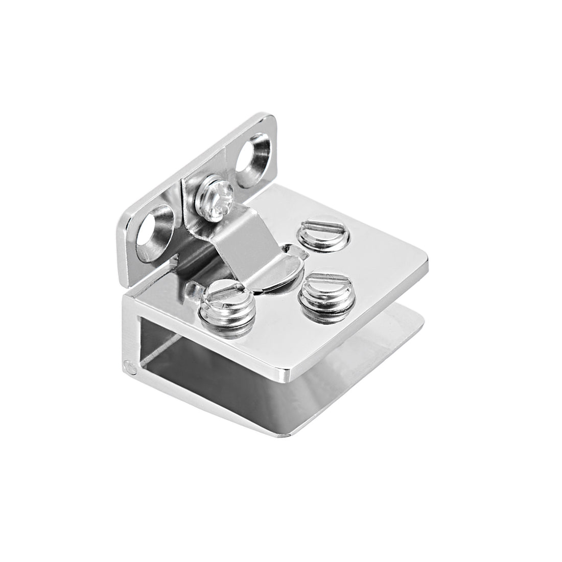 uxcell Uxcell Glass Hinge Cupboard Showcase Cabinet Door Hinge Glass Clamp ,Zinc Alloy , for 5-8mm Glass Thickness 2Pcs