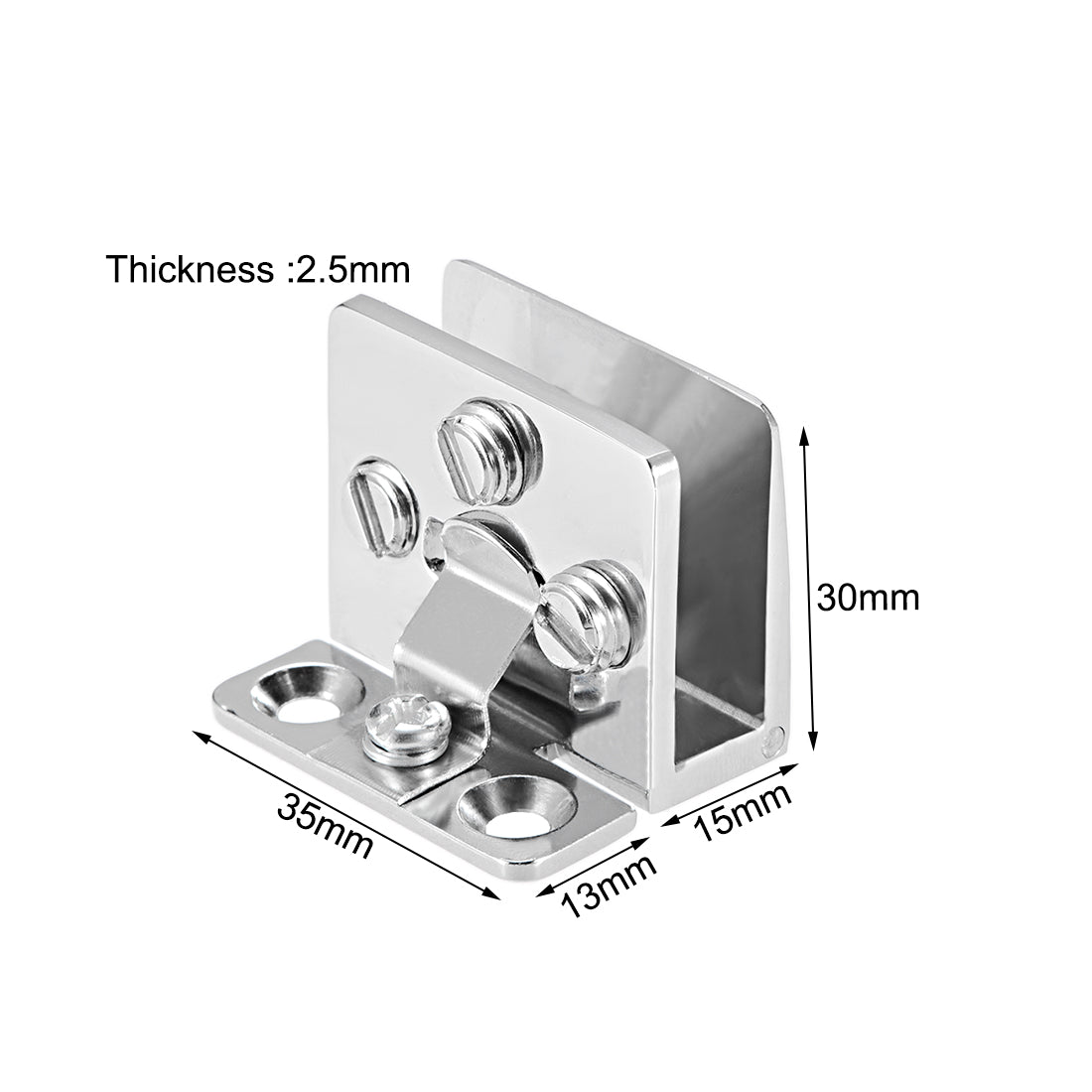 uxcell Uxcell Glass Hinge Cupboard Showcase Cabinet Door Hinge Clamp Zinc Alloy for 5-8mm Thickness 4 Pcs