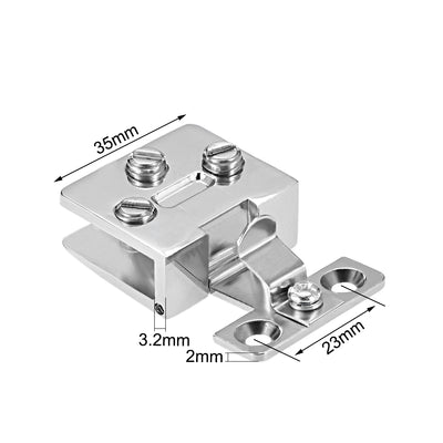Harfington Uxcell Glass Hinge Cupboard Showcase Cabinet Door Hinge Clamp Zinc Alloy for 5-8mm Thickness 4 Pcs