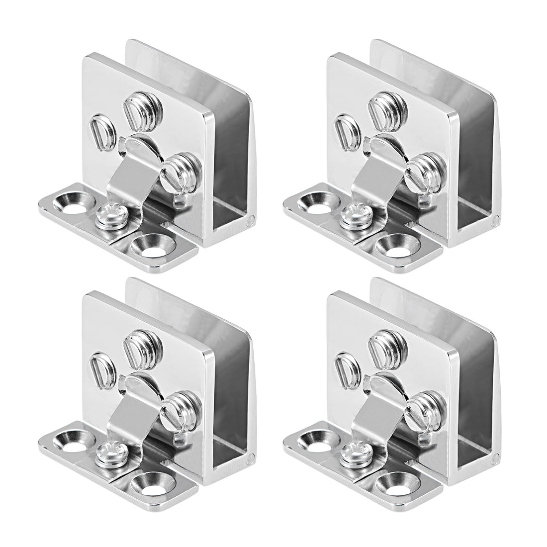 uxcell Uxcell Glass Hinge Cupboard Showcase Cabinet Door Hinge Clamp Zinc Alloy for 5-8mm Thickness 4 Pcs