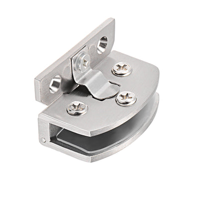Harfington Uxcell Glass Hinge Cupboard Showcase Cabinet Door Hinge Glass Clamp Zinc Alloy for 5-8mm Thickness 1 Pcs