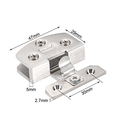 Harfington Uxcell Glass Hinge Cupboard Showcase Cabinet Door Glass Clamp for 5mm-8mm Thickness 2 Pcs