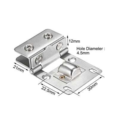 Harfington Uxcell Glass Hinge Cupboard  Cabinet Door Hinge Glass Clamp ,Stainless Steel , for 5-8mm  Thickness 4Pcs
