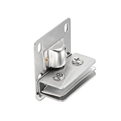 Harfington Uxcell Glass Hinge Cupboard  Cabinet Door Hinge Glass Clamp ,Stainless Steel , for 5-8mm  Thickness 4Pcs