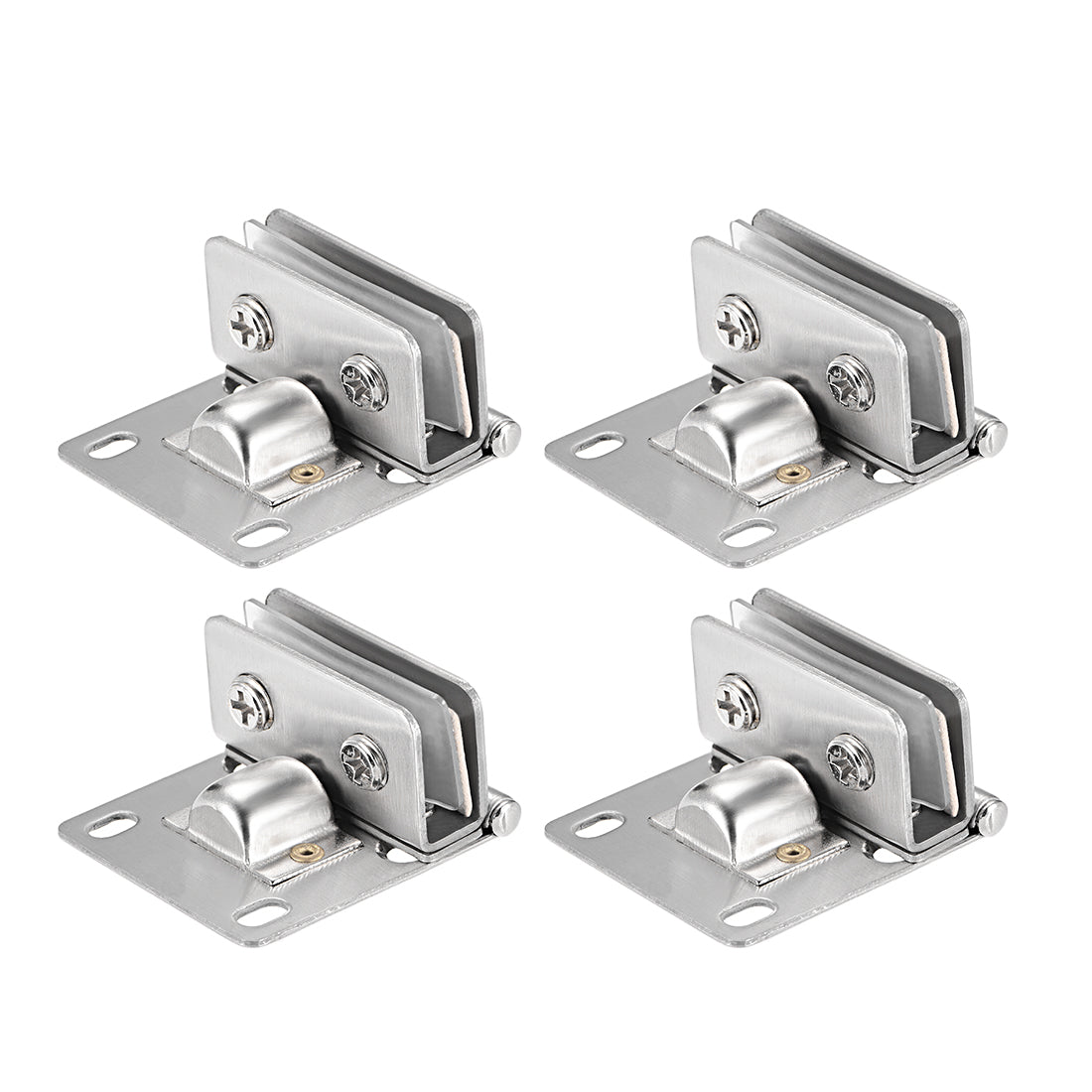 uxcell Uxcell Glass Hinge Cupboard  Cabinet Door Hinge Glass Clamp ,Stainless Steel , for 5-8mm  Thickness 4Pcs