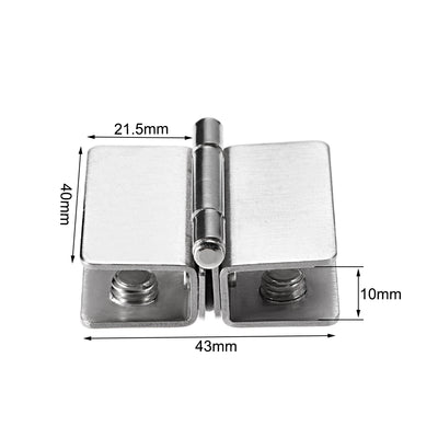 Harfington Uxcell Glass Hinge Cabinet Door Hinge Glass Clamp ,Stainless Steel , for 5-8mm Thickness 2Pcs