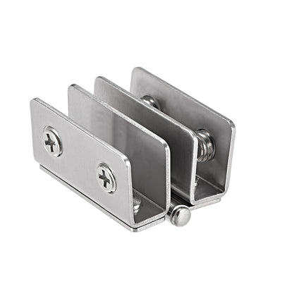 Harfington Uxcell Glass Hinge Cabinet Door Hinge Glass Clamp ,Stainless Steel , for 5-8mm Thickness 2Pcs