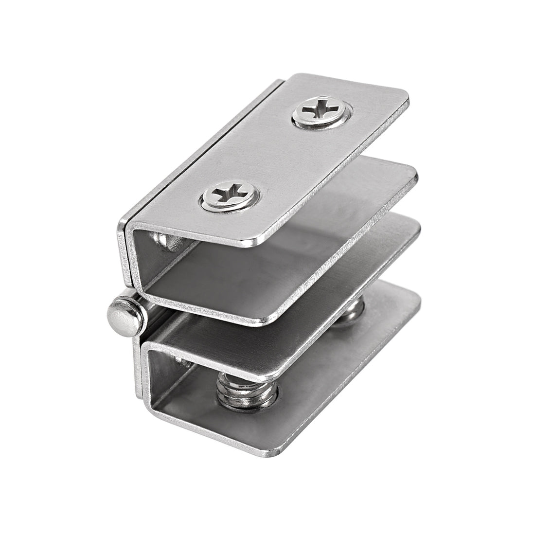 uxcell Uxcell Glass Hinge Cabinet Door Hinge Glass Clamp ,Stainless Steel , for 5-8mm Thickness 2Pcs