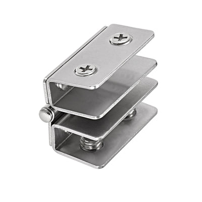 Harfington Uxcell Glass Hinge Cabinet Door Hinge Glass Clamp ,Stainless Steel , for 5-8mm Thickness 4Pcs